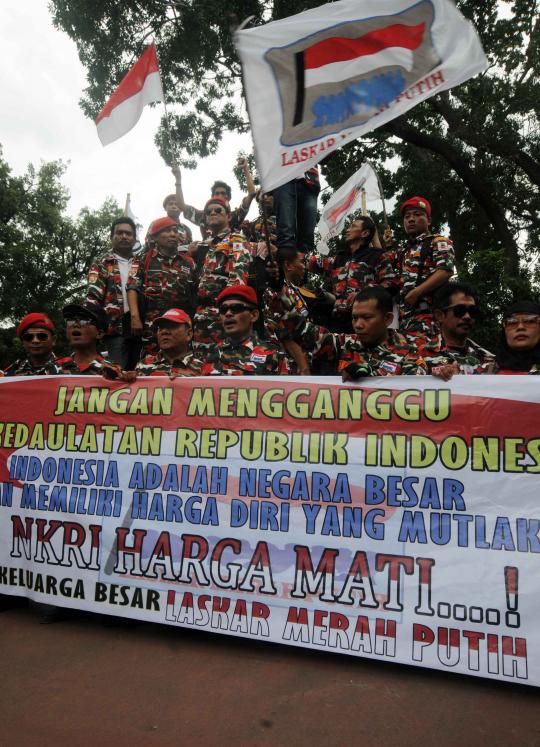 Laskar Merah Putih menggelar aksi damai di Jakarta