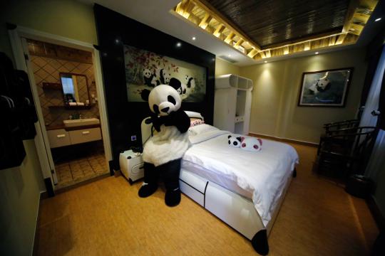 Menikmati hangatnya nuansa hotel panda di kaki Gunung Emei