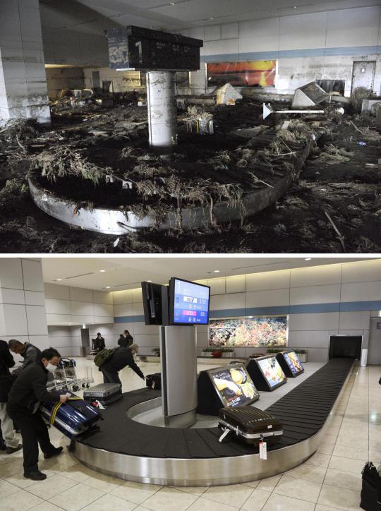 Foto saat dan sesudah tragedi tsunami Jepang