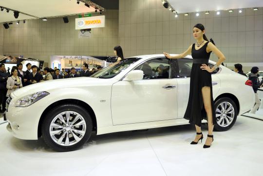Para model seksi Korea di Seoul Motor Show