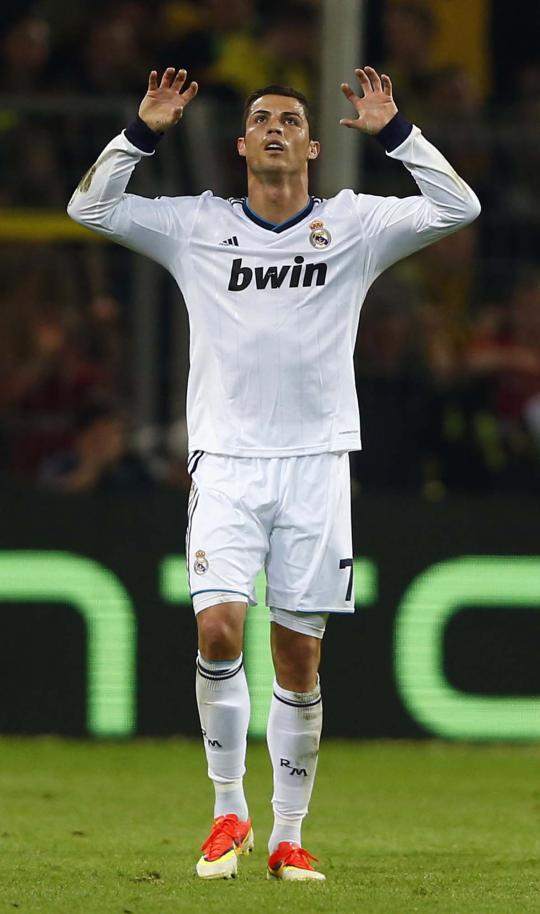 Ekspresi Ronaldo saat menjebol gawang Dortmund