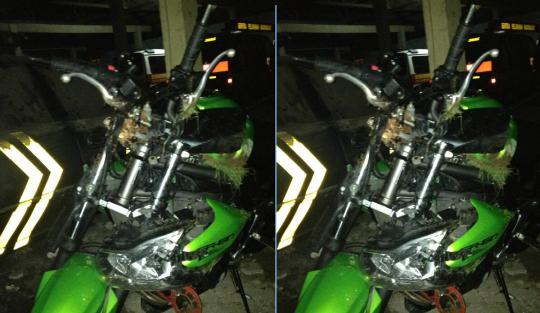 Kondisi motor Ustaz Jeffry setelah kecelakaan