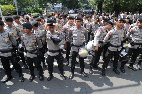 Pasukan Brimob & Polisi jaga ketat Kedubes Myanmar