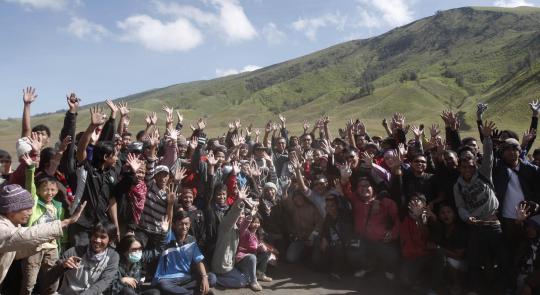 Presiden SBY dan keluarga nanjak Gunung Bromo
