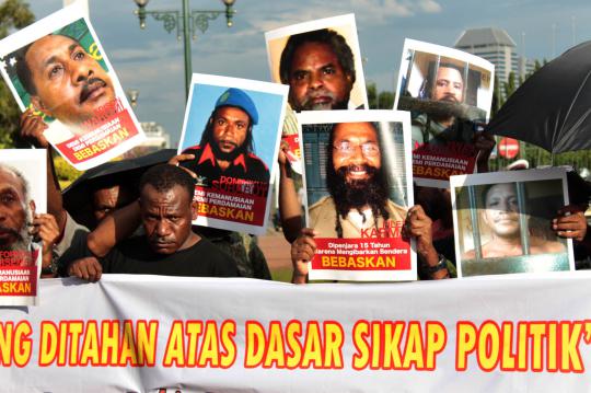 Aksi tuntut pembebasan tahanan politik aktivis Papua