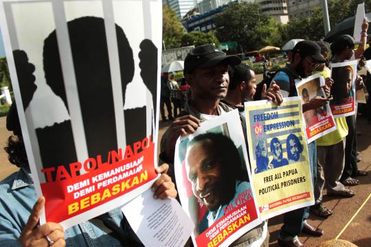 Aksi tuntut pembebasan tahanan politik aktivis Papua