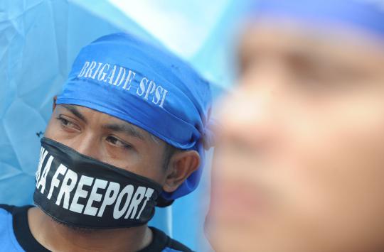 Buruh gelar aksi solidaritas korban Freeport
