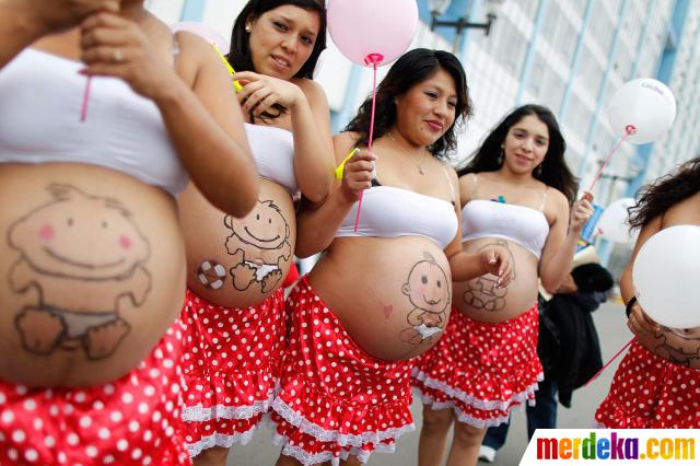 Foto Aksi Ibu Hamil Perayaan Healthy Maternity Week Peru Beraksi