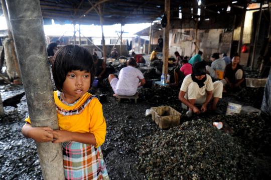 Kisah semangat para ibu pengupas kerang di Muara Angke