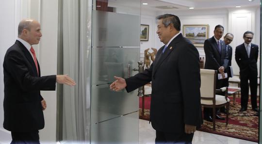 Presiden SBY sambut kedatangan pimpinan USABC