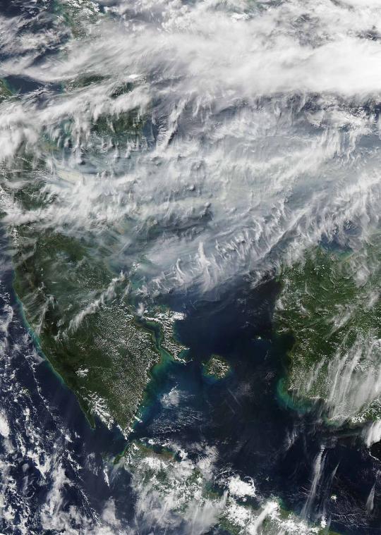 Pantauan sebaran asap Riau dari satelit NASA