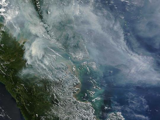 Pantauan sebaran asap Riau dari satelit NASA