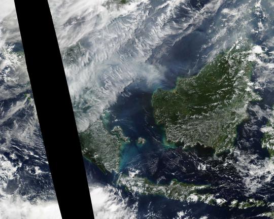 Pantauan sebaran asap Riau dari satelit NASA
