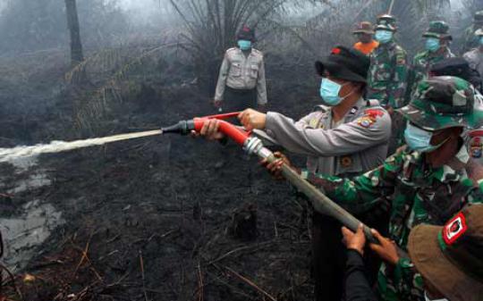 Aksi Kostrad jinakkan asap Riau