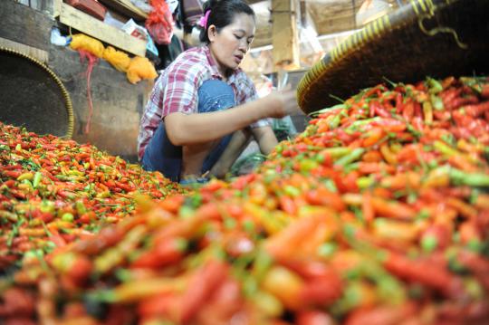 Sehari jelang puasa, harga cabe rawit merah dan daging naik