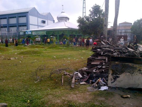 Suasana dalam Lapas Tanjung Gusta pasca ricuh Kamis malam