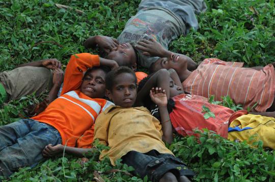 Potret kehidupan anak-anak Suku Baliem di Papua
