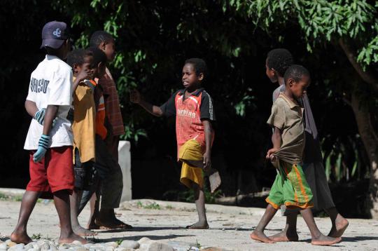 Potret kehidupan anak-anak Suku Baliem di Papua