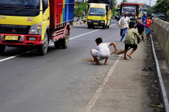 Kisah para penyapu uang di Jembatan Sewoa Indramayu