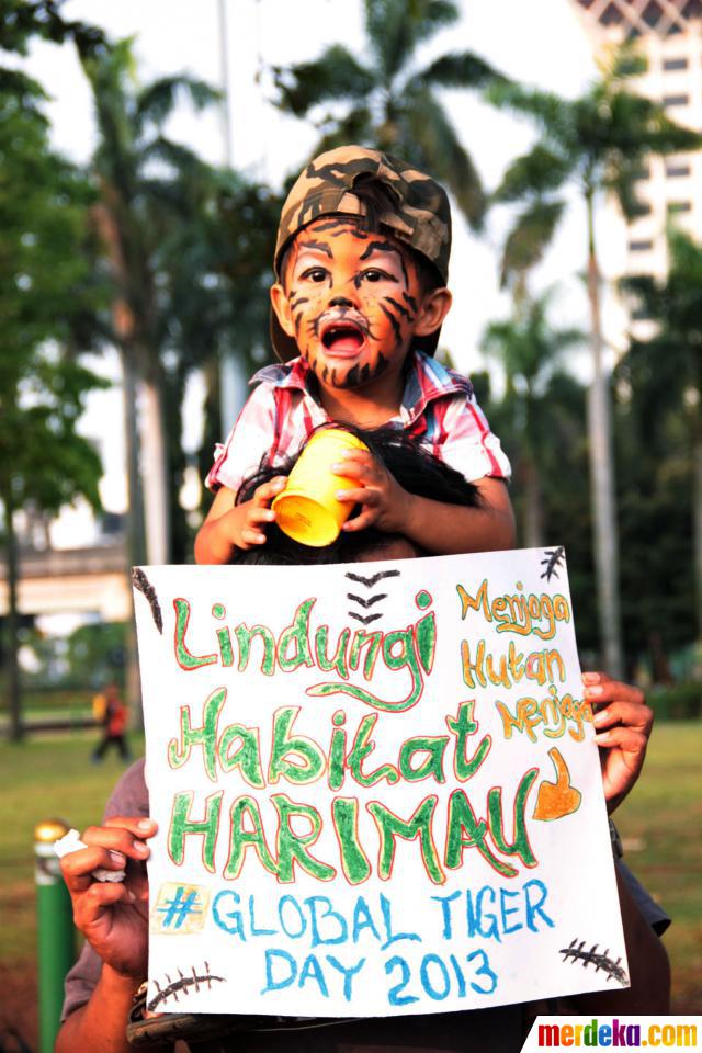 Foto : Puluhan anak-anak peringati Hari Harimau Sedunia di 