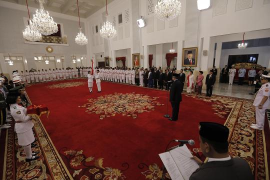 Presiden SBY kukuhkan pasukan pengibar bendera Merah Putih