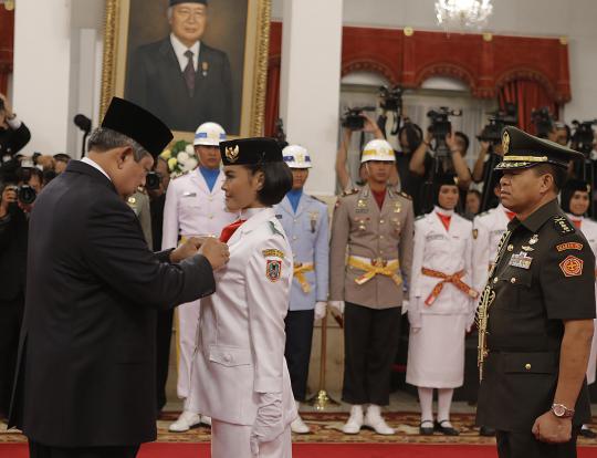 Presiden SBY kukuhkan pasukan pengibar bendera Merah Putih