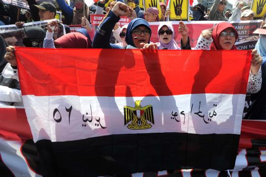 Aksi massa demo peduli Mesir di HI