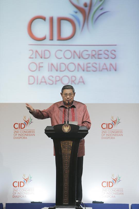 Buka kongres Diaspora II di Senayan, SBY pukul gendang
