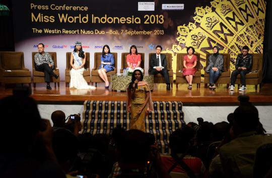 Jumpa pers para kontestan Miss World 2013 di Nusa Dua
