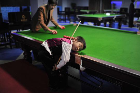 Bocah 3 tahun ini tantang juara snooker dunia