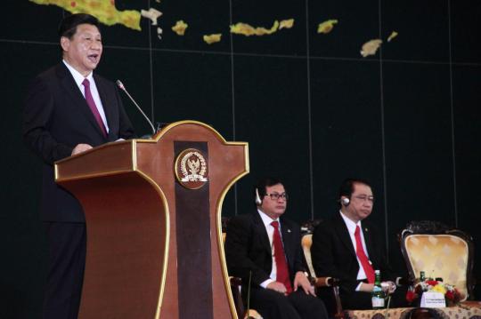 Presiden China Xi Jinping berpidato di Gedung DPR