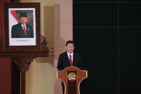 Presiden China Xi Jinping berpidato di Gedung DPR