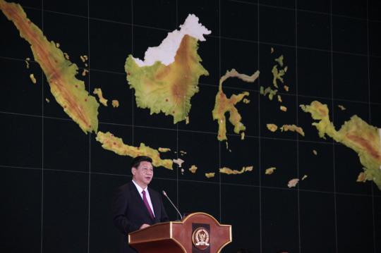 Presiden China Xi Jinping berpidato di Gedung DPR