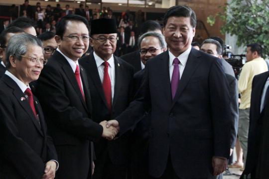 Presiden China Xi Jinping berpidato di Gedung DPR