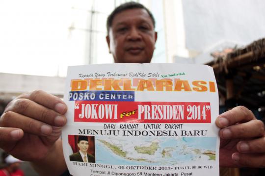 Posko center Jokowi for Presiden 2014 didirikan di Menteng