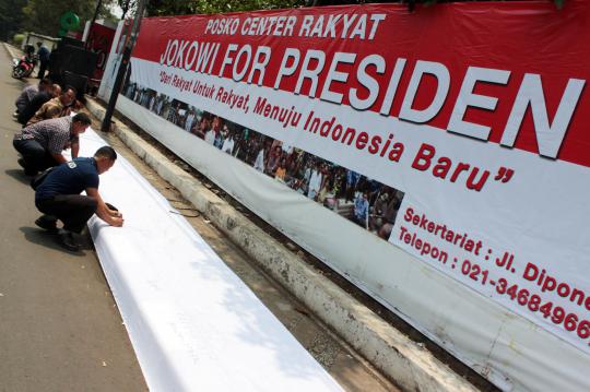 Posko center Jokowi for Presiden 2014 didirikan di Menteng