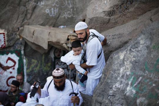 Antusias jemaah haji panjatkan doa di Jabal Nur Mekkah