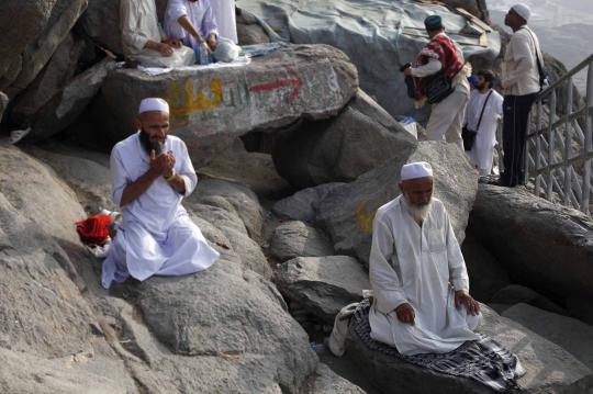 Antusias jemaah haji panjatkan doa di Jabal Nur Mekkah