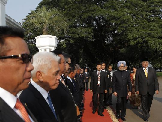 Presiden SBY sambut PM India di Istana