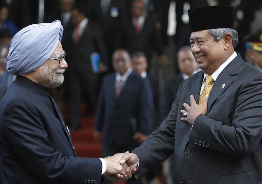 Presiden SBY sambut PM India di Istana