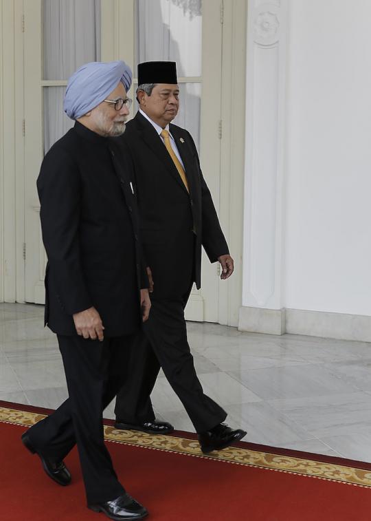 Presiden SBY sambut PM India di Istana