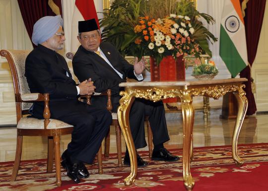 Presiden SBY sambut PM India di Istana