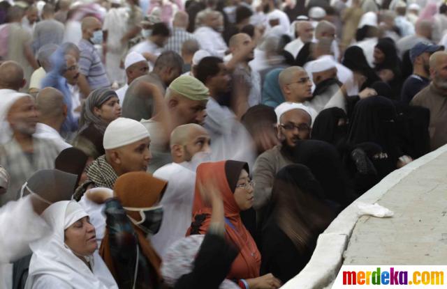 Foto : Pandangan udara di Tanah Suci Mekkah usai perayaan 