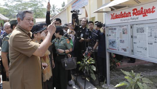 Presiden SBY blusukan rumah warga korban erupsi Merapi