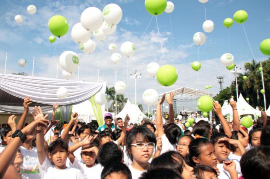 1000 Murid SD se-DKI flashmob kampanye Cuci Tangan Pakai Sabun