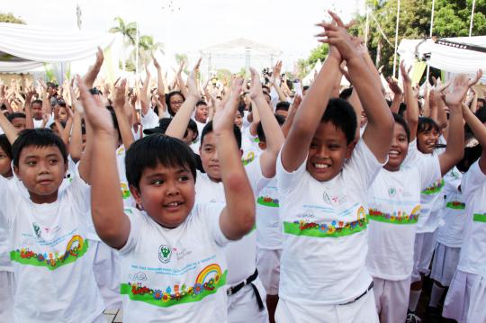 1000 Murid SD se-DKI flashmob kampanye Cuci Tangan Pakai Sabun