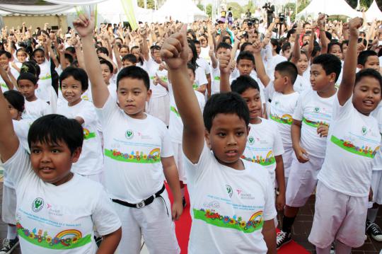 1000 Murid SD se-DKI flashmob kampanye Cuci Tangan Pakai Sabun