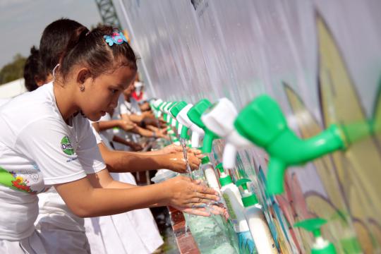 1000 Murid SD se-DKI flashmob kampanye Cuci Tangan Pakai Sabun