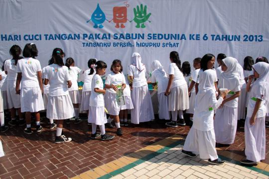 1000 Murid SD se-DKI flashmob kampanye Cuci Tangan Pakai Sabun