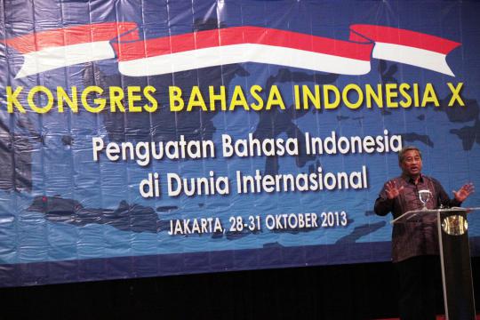 Mendikbud M Nuh buka Kongres Bahasa Indonesia ke-10